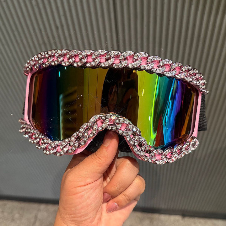 Damer Sportslig elegant skibrille med strassdekorert ramme Skanto