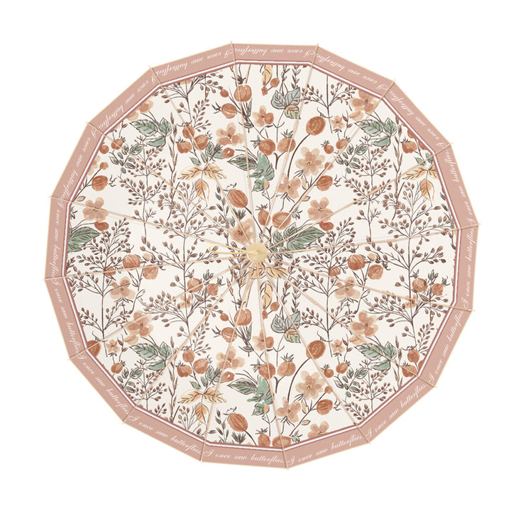 Damer elegant foldbar paraply med blomstermønster Skanto
