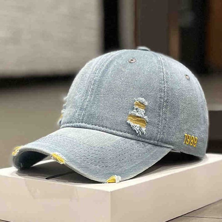 Unisex Slittet Denim Baseball Caps Skanto