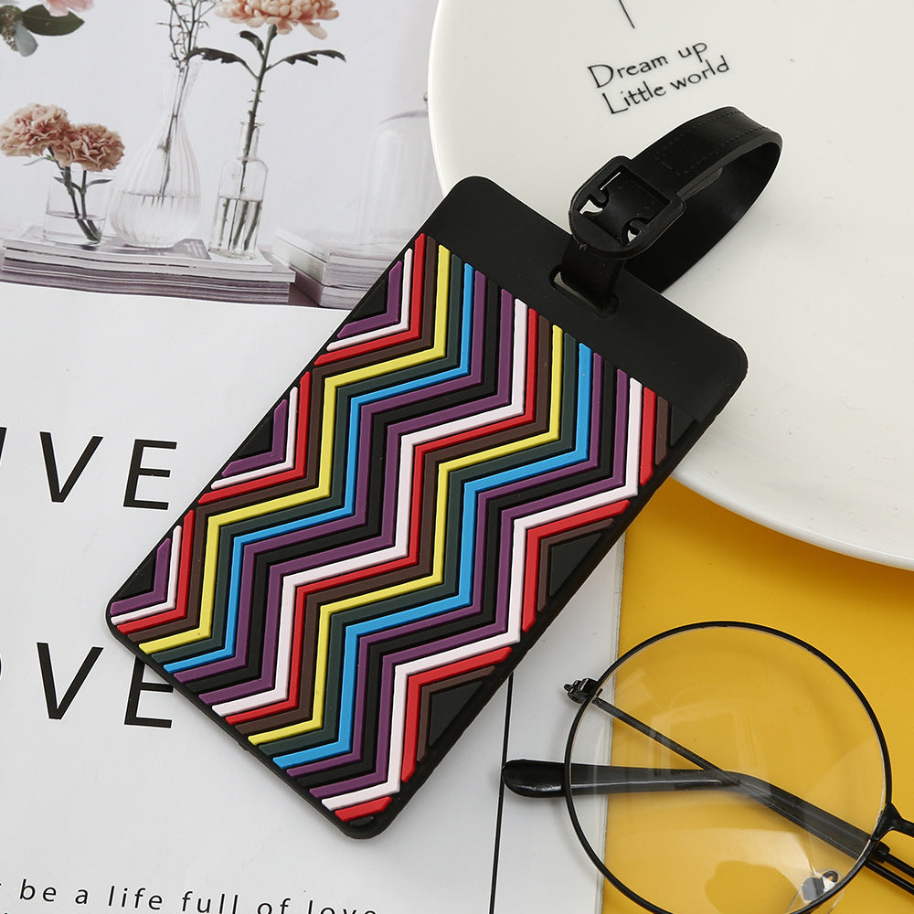 Unisex Colorful Geometric Pattern Luggage Tag Skanto