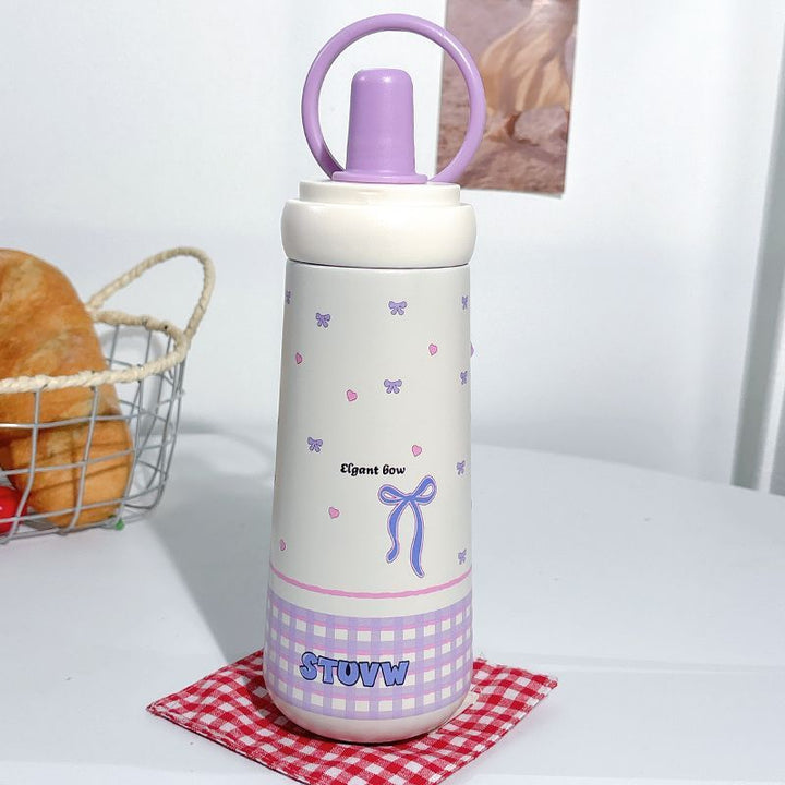 Damen stilvolle Trinkflasche mit elegantem Schleifenmotiv Skanto