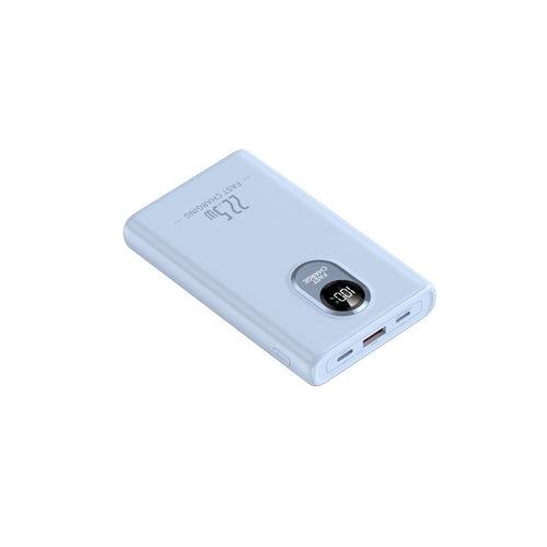 Kompakt powerbank med innebygd hurtigladeradapter og digital effektindikator Skanto