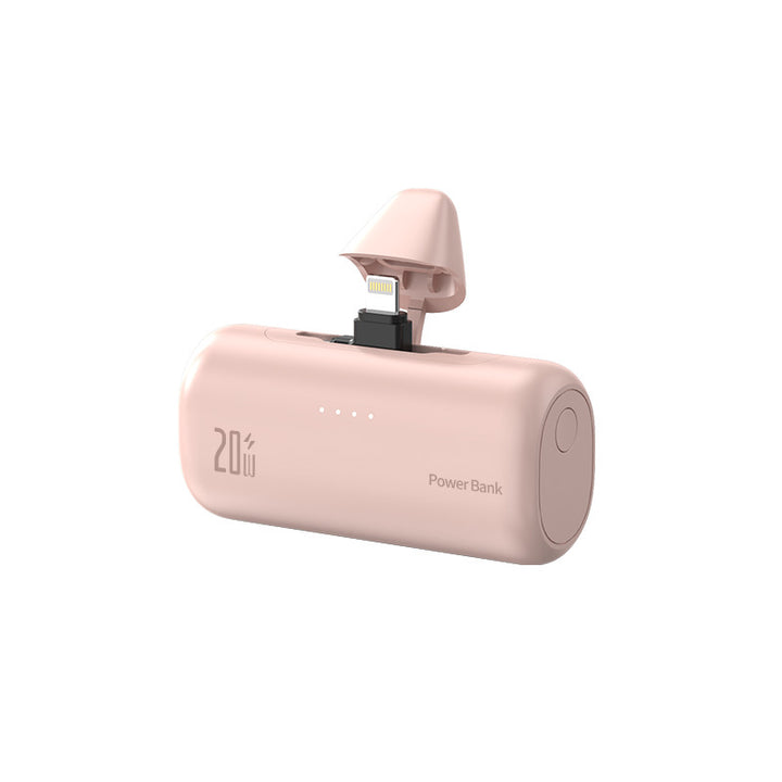 Bærbar Powerbank med integrert Lightning-kontakt og hurtigladingsfunksjon Skanto