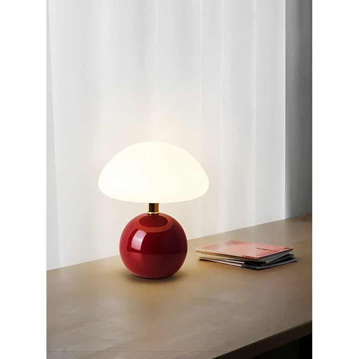 CreamyShine-lampe – Koselig nattbordslampe med soppmønster