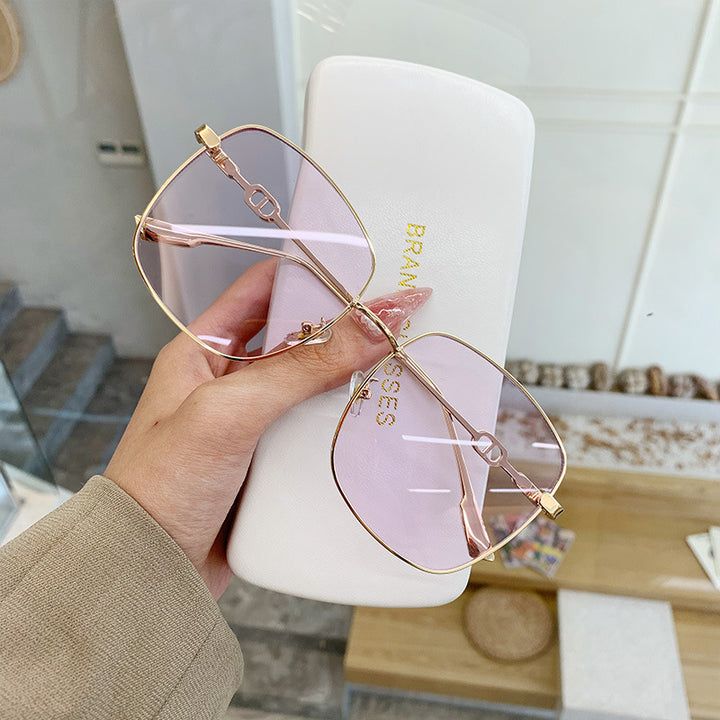 Dame Elegant Oversized Solbrille med Firkant-Design og UV-Beskyttelse Skanto