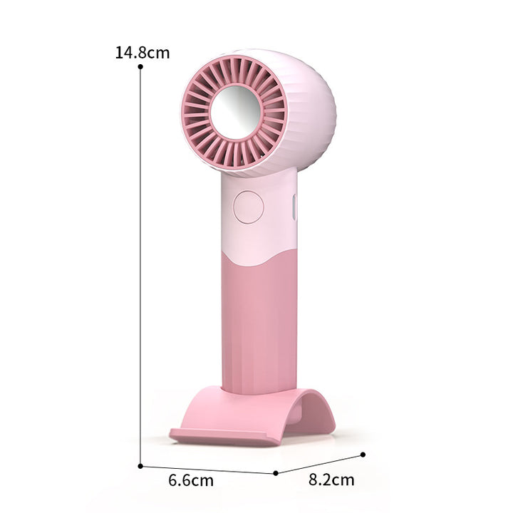 Kvinnelig bærbar mini håndvifte med integrert holder Skanto