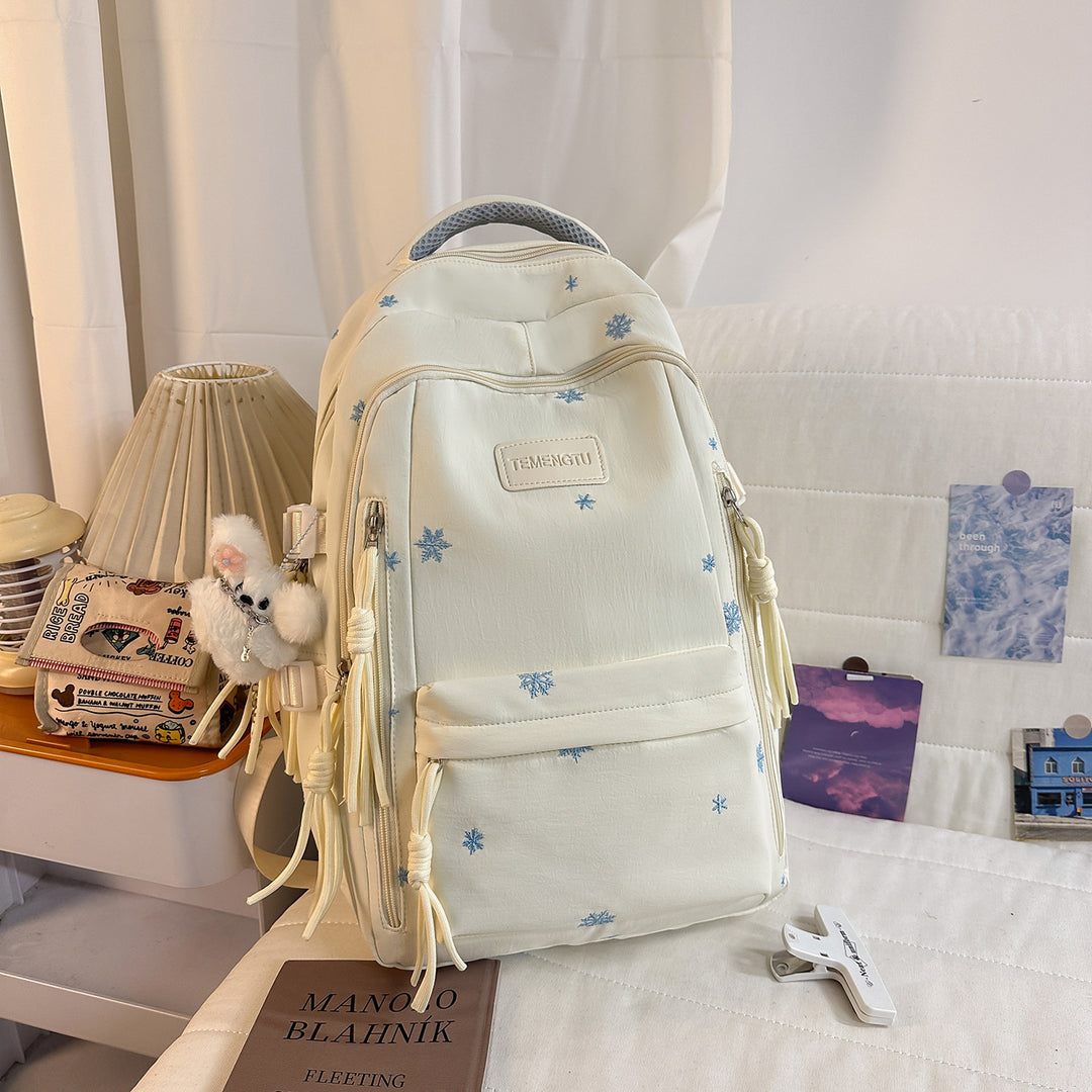 Elegant blomster broderi ryggsekk Skanto