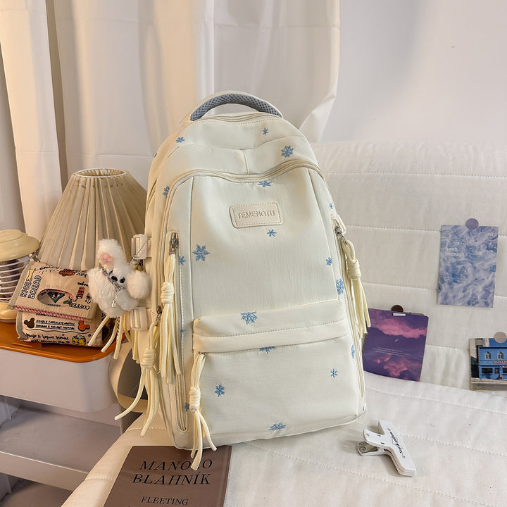 Elegant blomster broderi ryggsekk Skanto