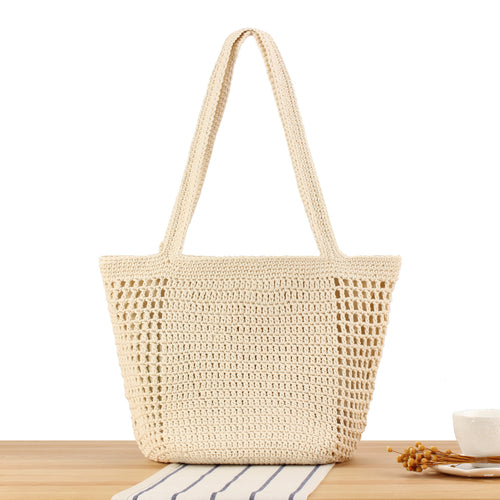 Hand-knotted tote bag with airy texture Skanto