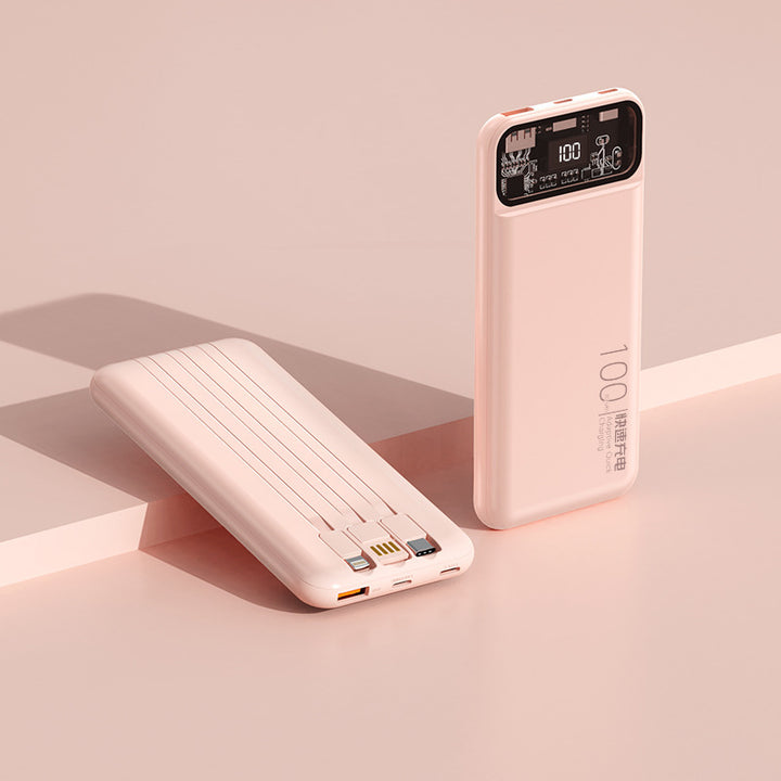 Bærbar powerbank med multifunksjonelt kabelsystem og digital skjerm Skanto