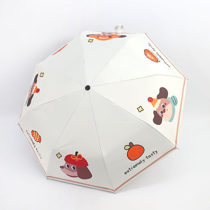 Kvinne Falt Paraply med Søtt Dyre Design Skanto