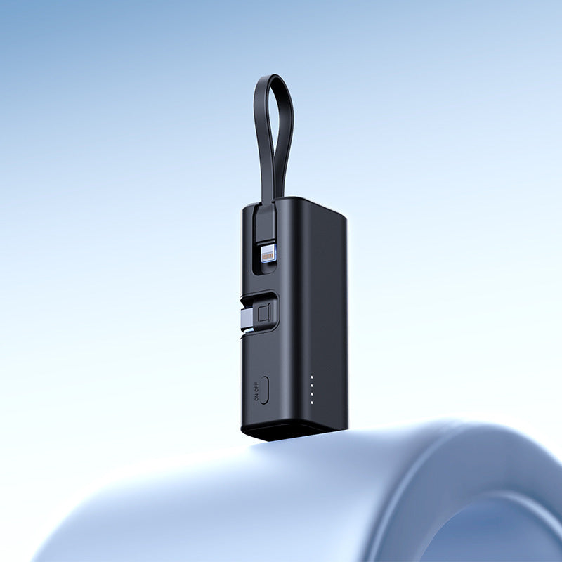 Mini Powerbank med integrert ladekabel og LED-display Skanto