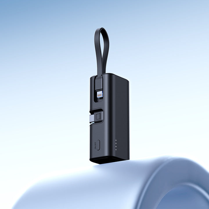 Mini Powerbank med integrert ladekabel og LED-display Skanto