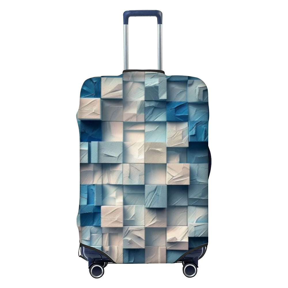 Unisex nan elastisk koffertbeskyttelse med geometrisk motiv, dehnbart polyester-spandex dekke, glidelåsåpning og sklisikker innvendig sikring for Trolley Skanto