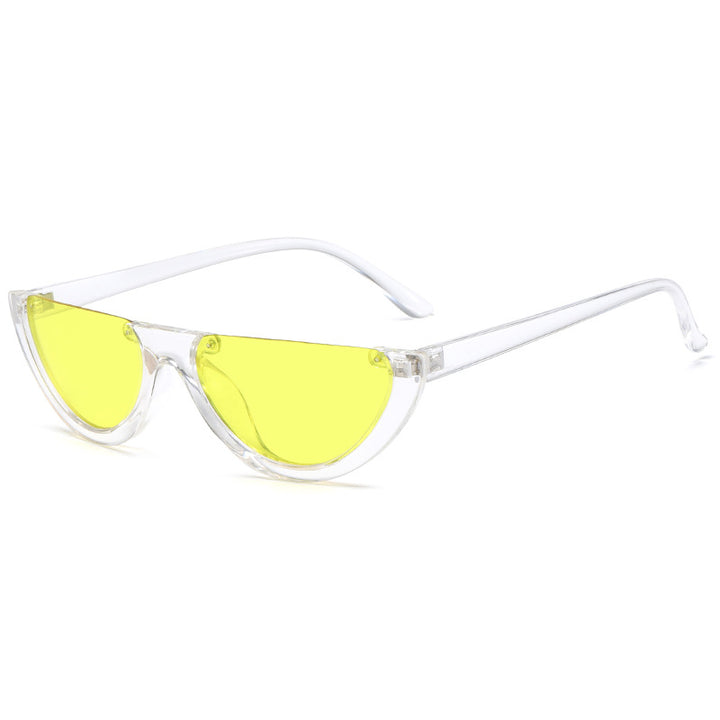 Dame trendy Cat-Eye solbriller med gjennomsiktig ramme Skanto