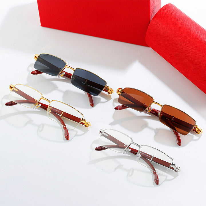Dame modische solbrille med elegant metallramme og høykvalitets glass Skanto