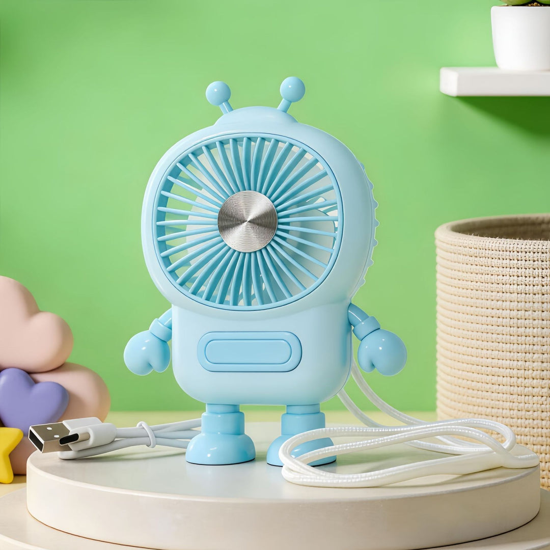 Kvinnors bärbara mini-fläkt i kreativ robotdesign Skanto