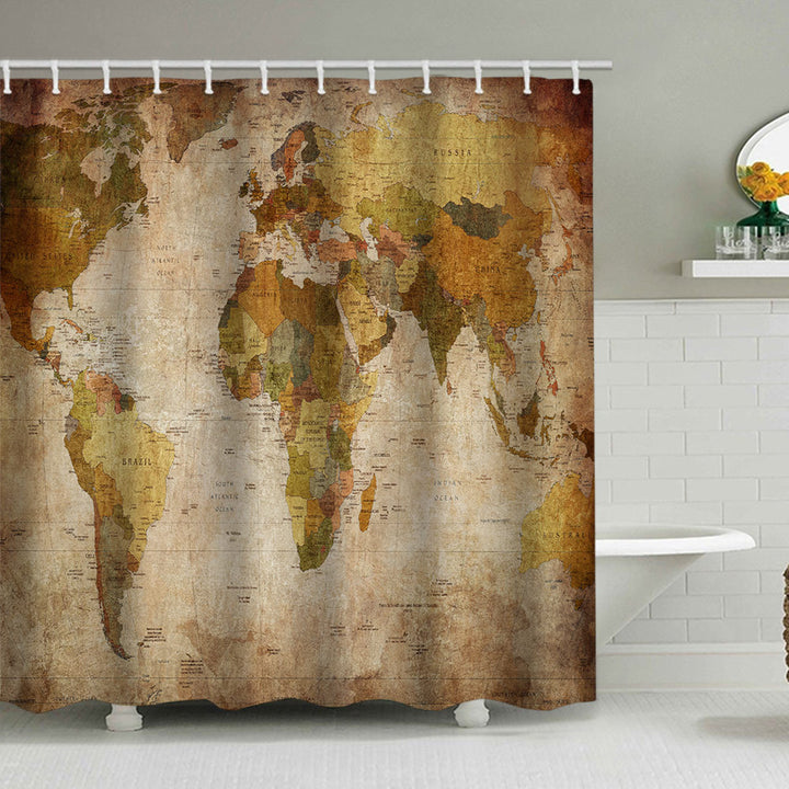 Vintage World Map Dusjforheng Skanto