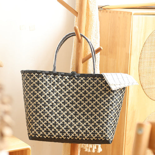 Stilig Vevd Strand Tote Skanto