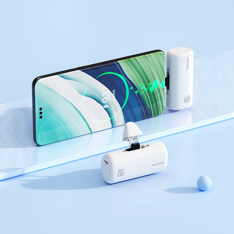 Ultra-kompakt powerbank med integrert ladekabel Skanto