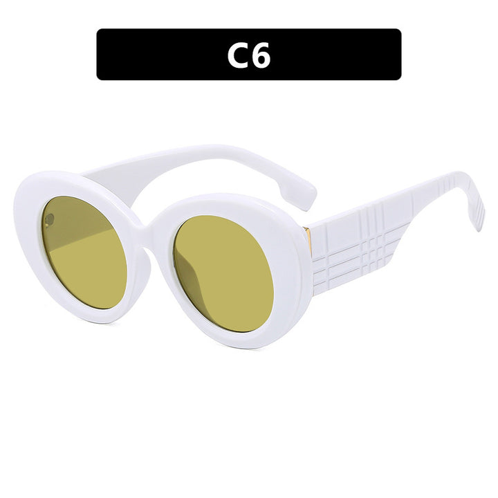 Dame ekstravagant solbrille med kreativ ramdesign og beskyttende UV-filter Skanto