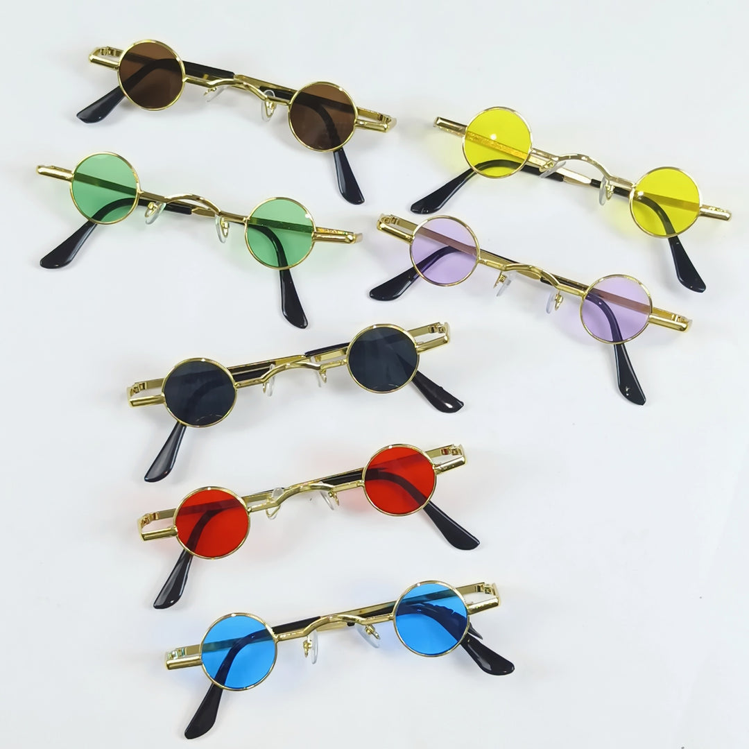 Dame Runde solbrille i vintage-stil Skanto