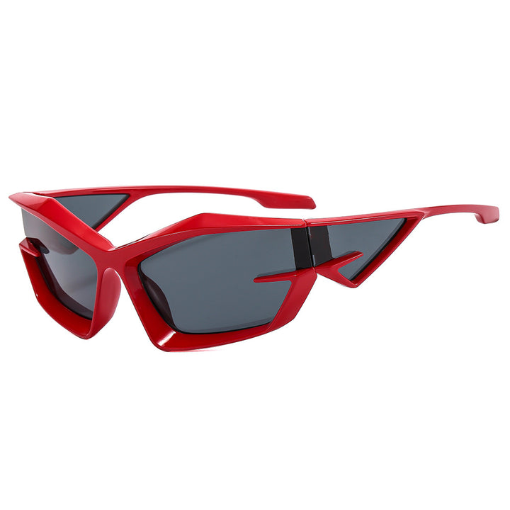 Damer futuristisk solbrille med unikt polygon-design Skanto