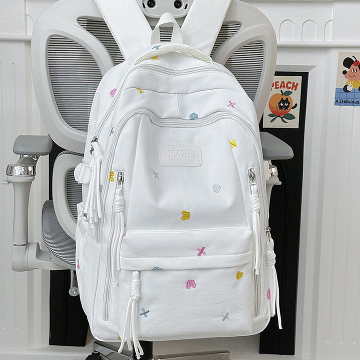 Nydelig brodert trendy skoleveske