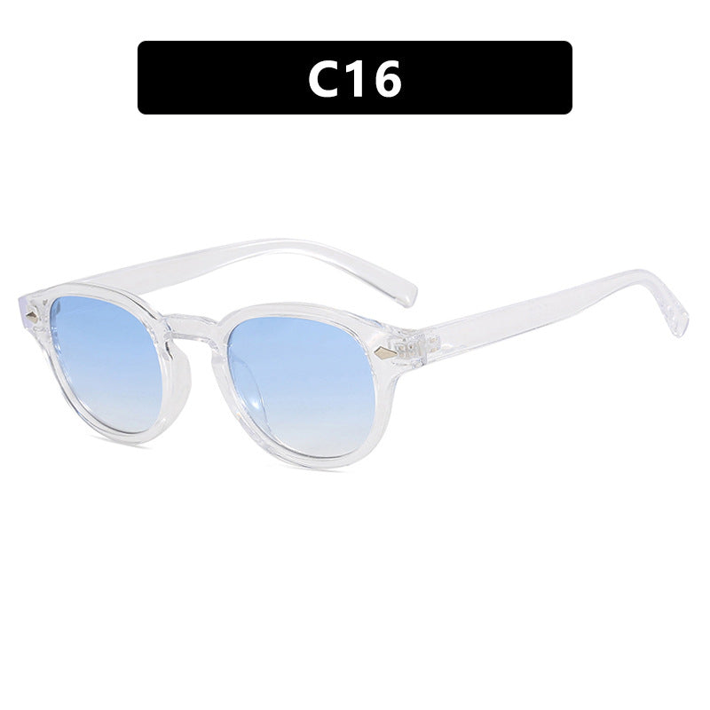 Dame rund solbrille med elegant design og UV-beskyttelse Skanto