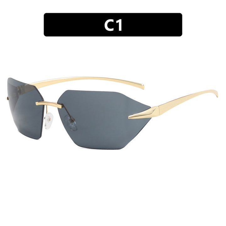 Damer geometrisk solbrille med elegant metallramme og polarisert glass Skanto