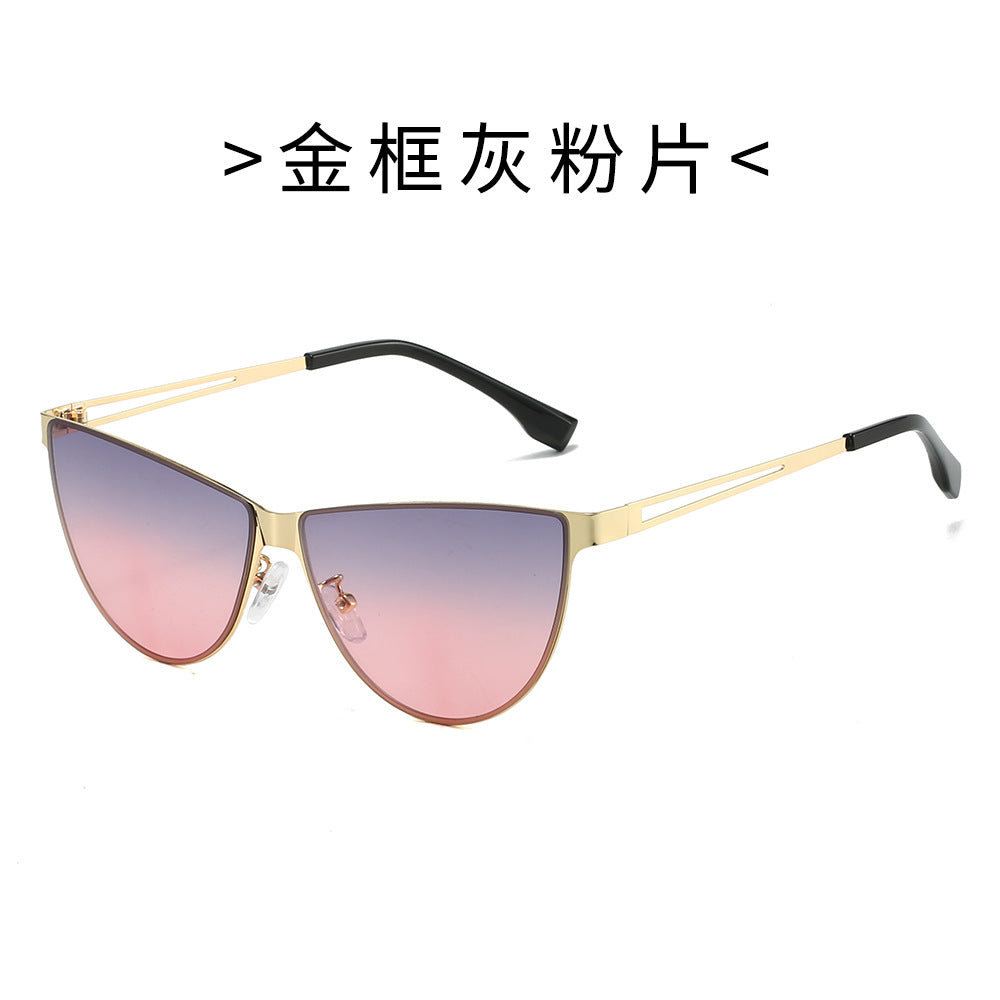 Damer Modische Cat-Eye solbriller med elegant metallramme Skanto