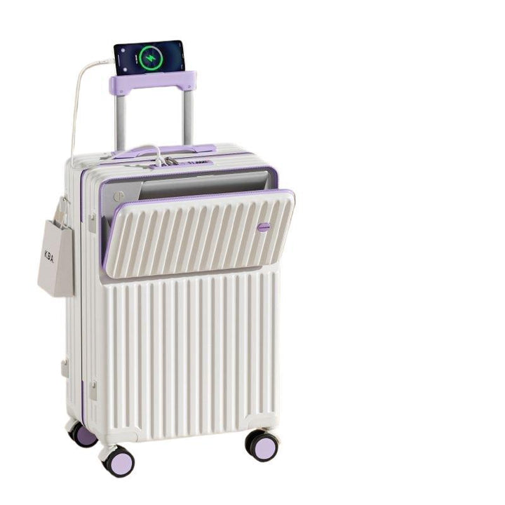 Bærbar hardtskal trolley koffert med USB-tilkobling og innovativ organizer Skanto