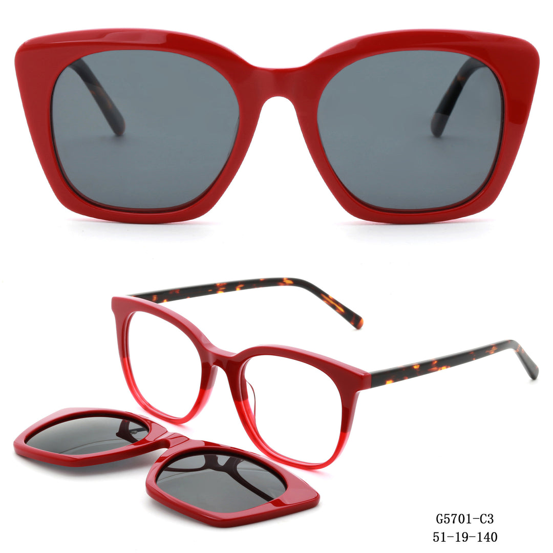 Dame retro-inspirert solbrille med avtagbare glass Skanto