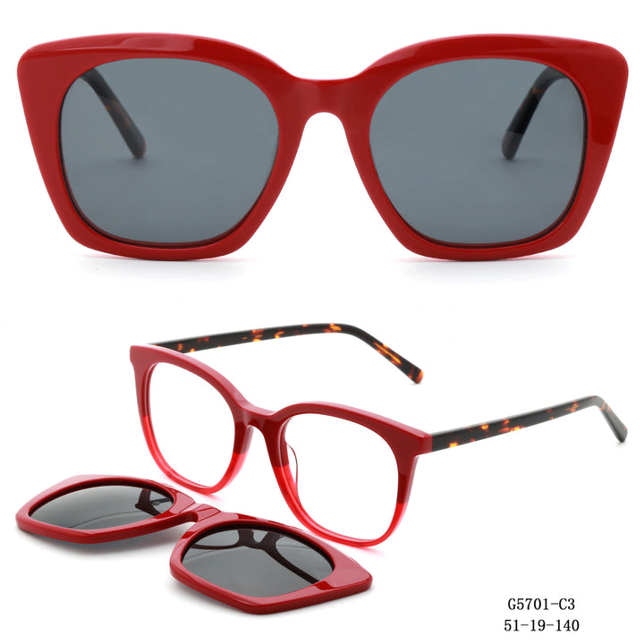 Dame retro-inspirert solbrille med avtagbare glass Skanto