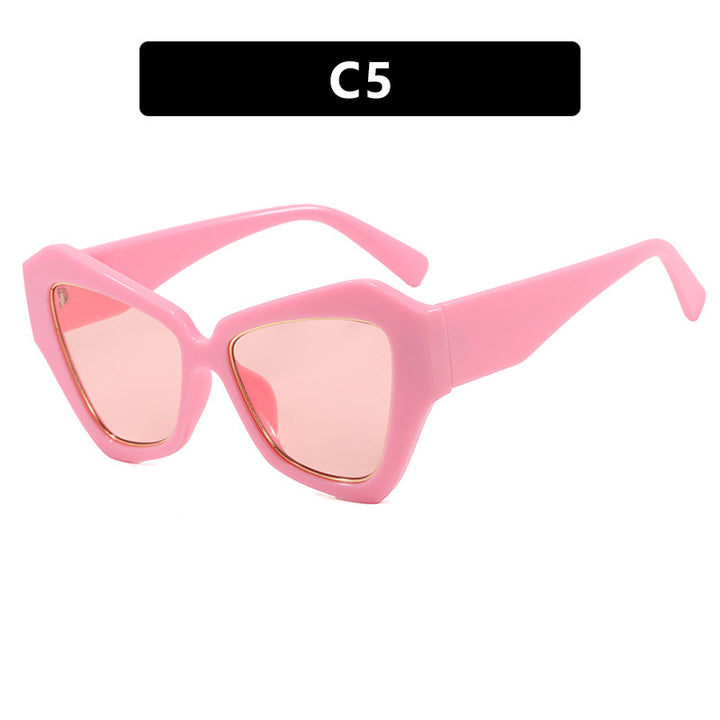 Dame trendy Cat-Eye solbriller med elegant ramme og UV-beskyttelse Skanto