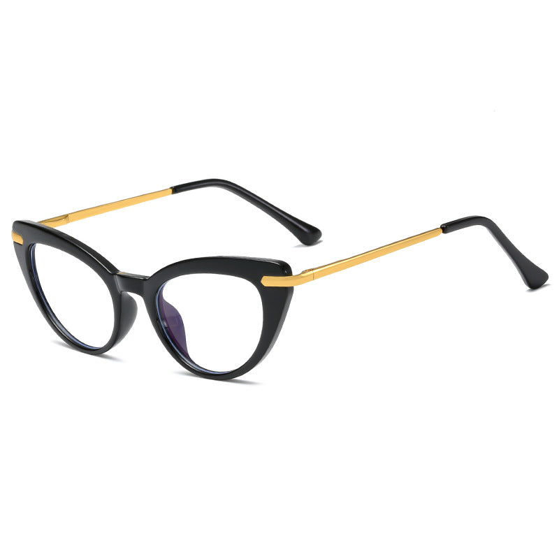 Dame Cat-Eye solbriller med glitrende metalramme Skanto