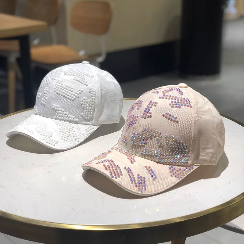 Dame dekorert paljett baseball cap Skanto