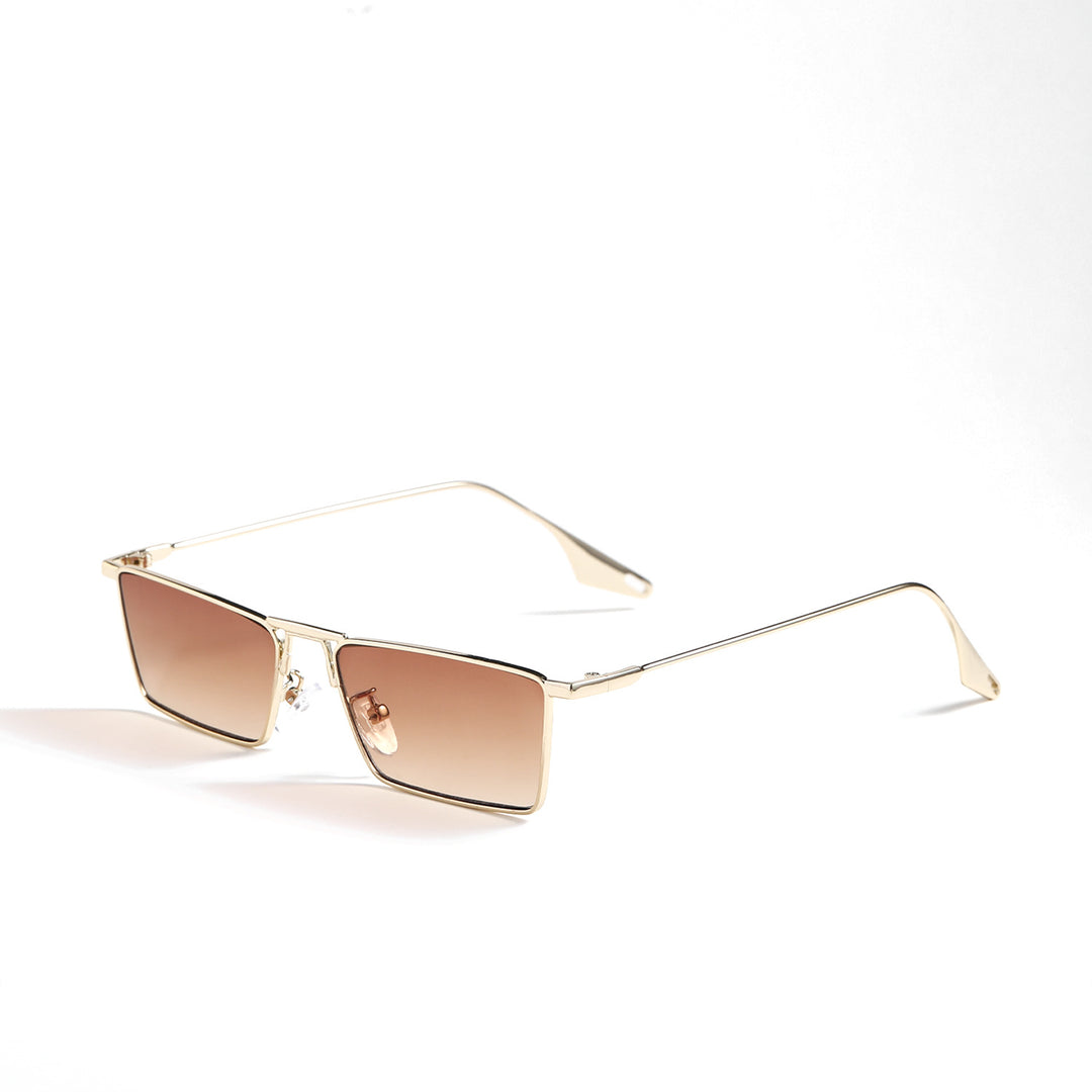 Dame elegant geometrisk solbrille med stilig metallramme Skanto
