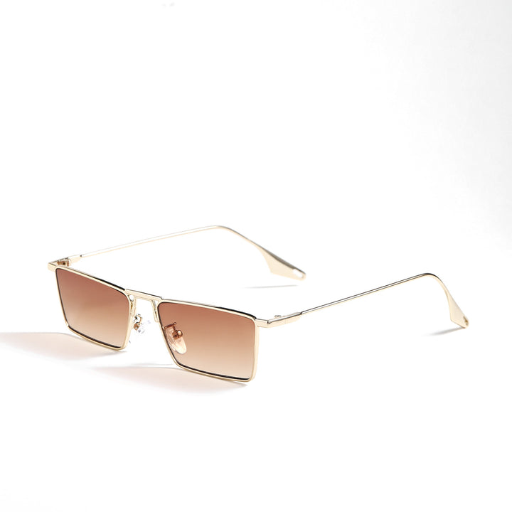 Dame elegant geometrisk solbrille med stilig metallramme Skanto