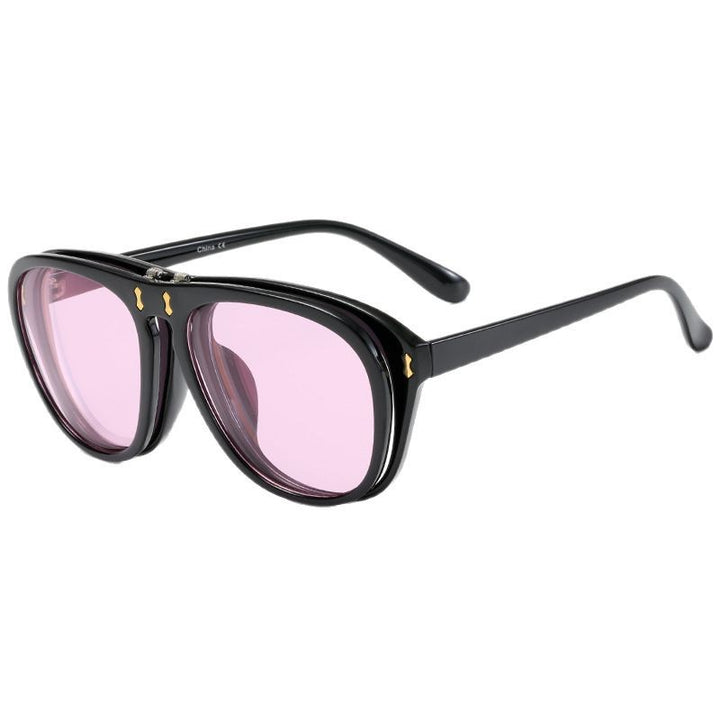 Dame moderne oversized solbrille med unik skjelldesign Skanto