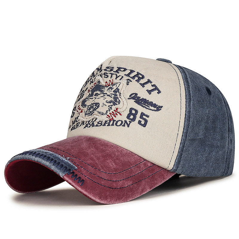 Herre Vintage-Inspirert Ulv Grafisk Baseballcaps Skanto