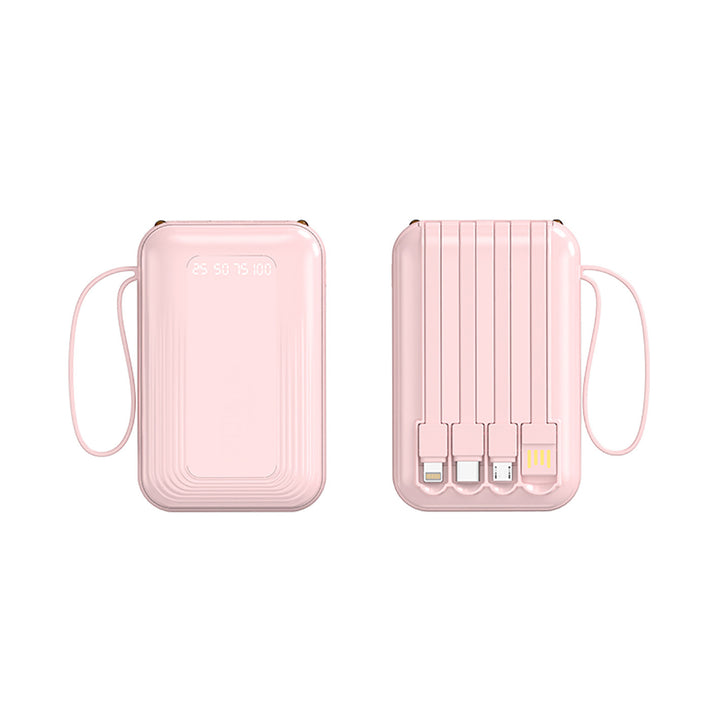 Multifunksjonell powerbank med integrert kabelsystem Skanto