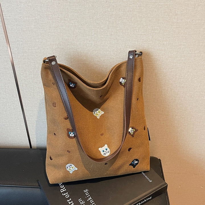 Morsom brodert karakter skole ryggsekk bag