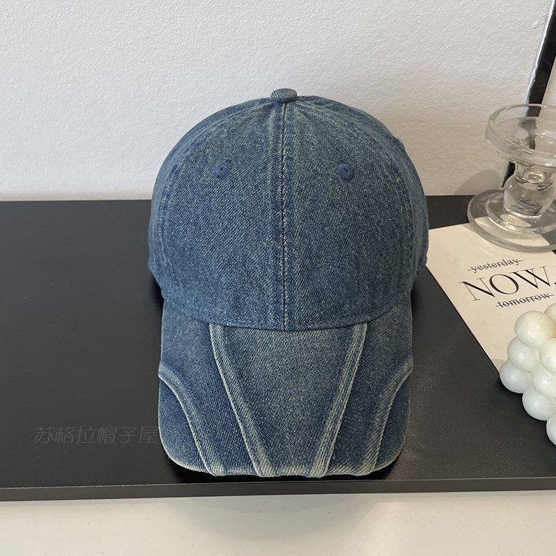 Kvinnenes vintage slitt denim baseball caps Skanto