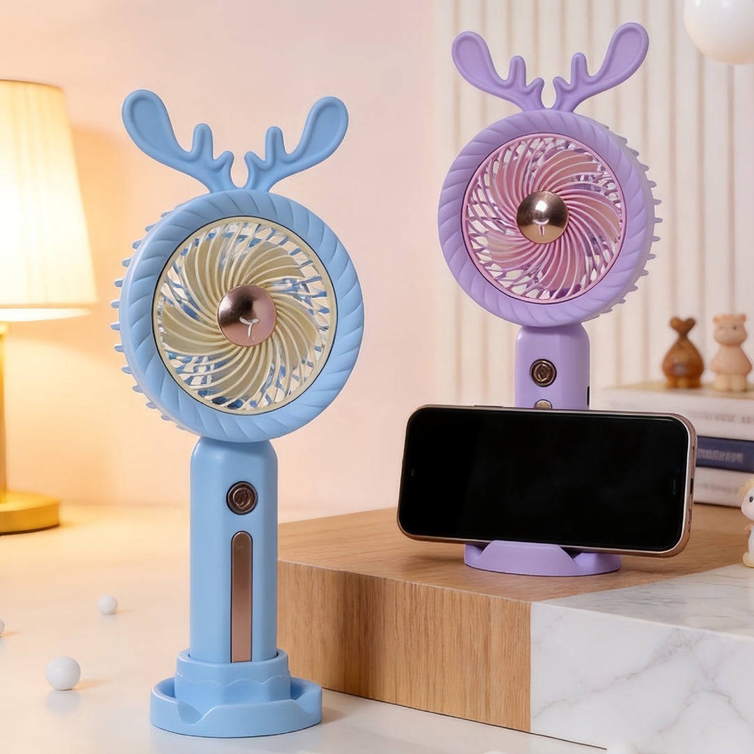 Dame Bærbar Håndvifte med Kreativ Gevirdesign Skanto