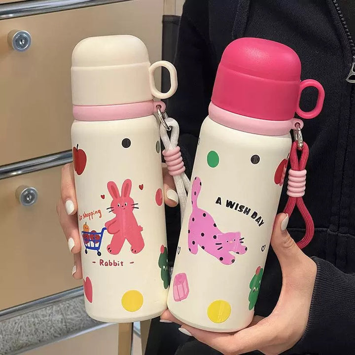 Damen Isolier-Trinkflasche mit sicherem Tragegriff und kreativem Tierdesign Skanto
