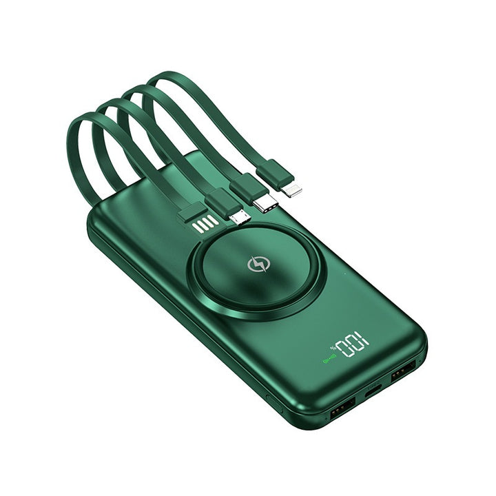 Bærbar Powerbank med intelligent ladeteknologi og integrert kabelsystem Skanto