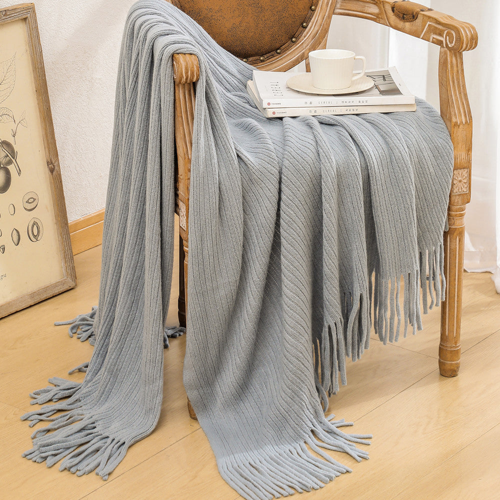 Damer cozy strikket teppe Skanto