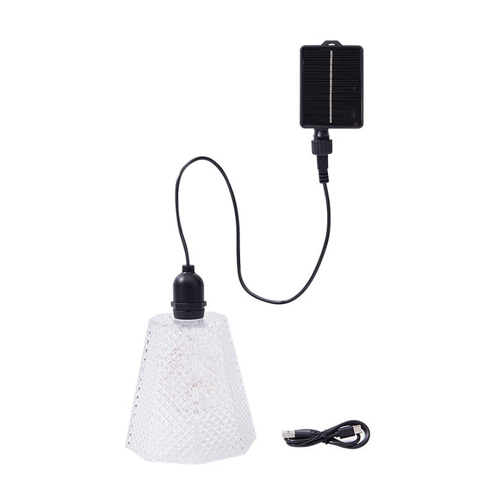 Krystallmønstret solpendellampe USB-oppladbar LED Skanto
