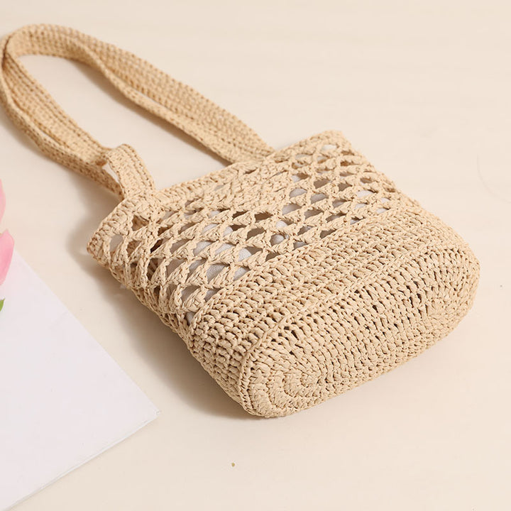 Håndlaget nett-basketveske med elegante stropper Skanto